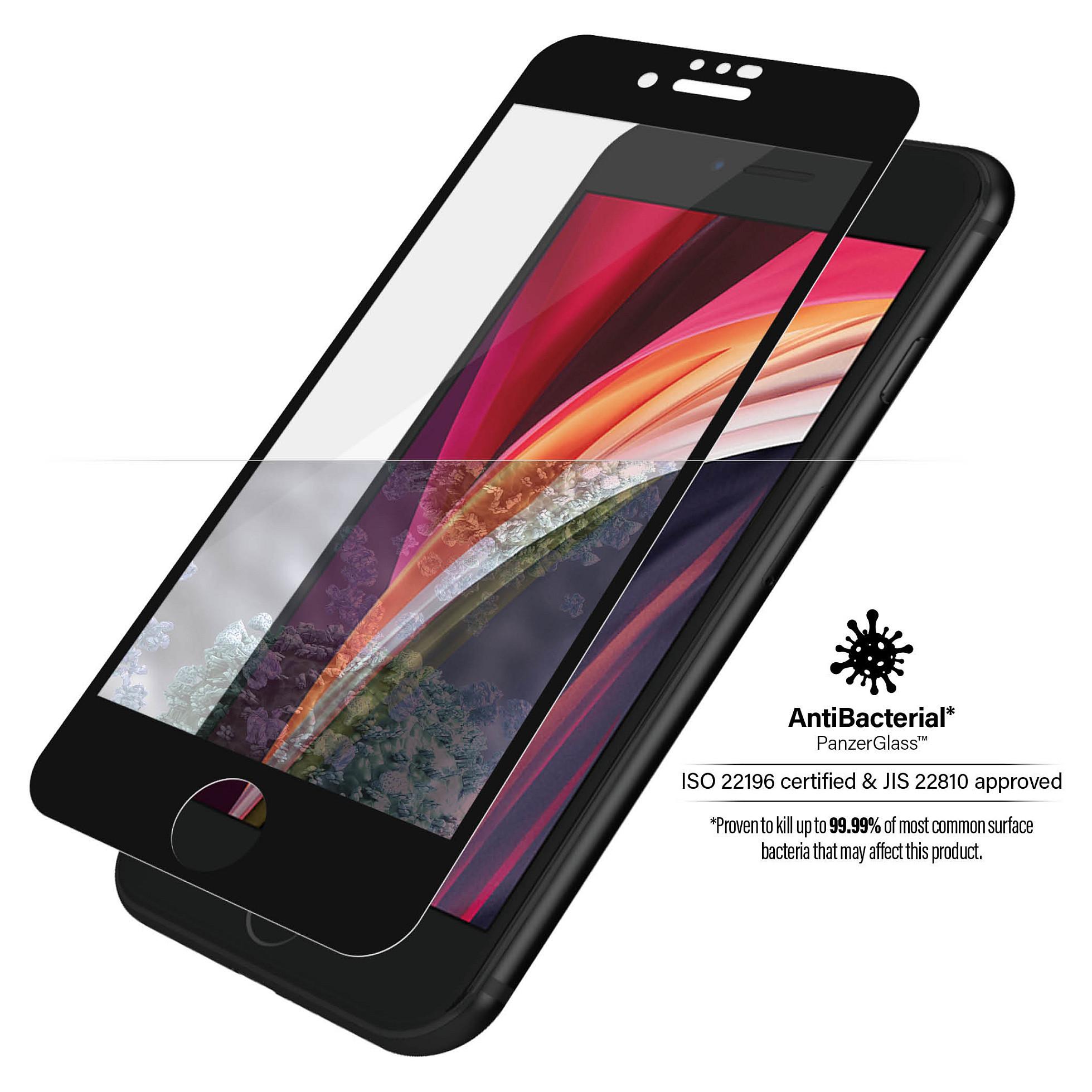 PanzerGlass™ | Case-Friendly - Skærmbeskytter for mobiltelefon - Edge-to-Edge fit - rammefarve sort | Apple iPhone 6, 6s, 7, 8, SE (2. generation)