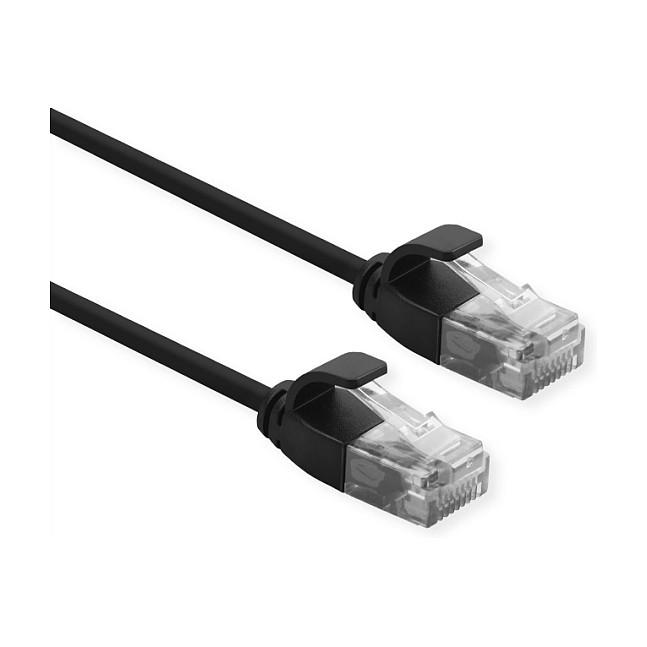 Patchkabel ROLINE Cat.6A U/UTP LSOH slim RJ-45 3 m - sort