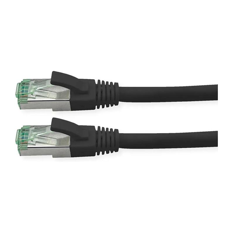 Patchkabel ROLINE Recycled Material Cat.6A S/FTP - sort, 0,5 m