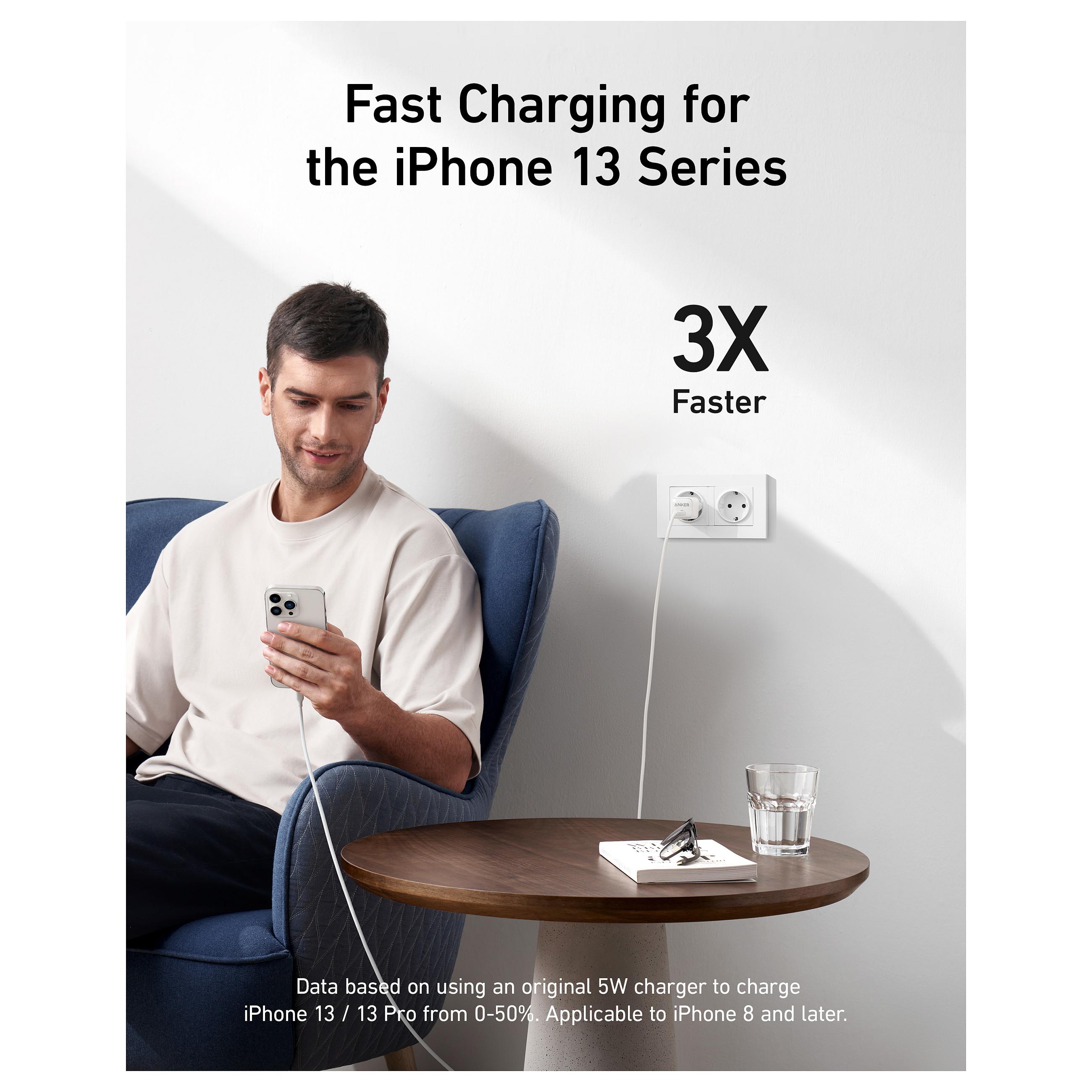 Anker Nano pro series 5 511 - Strømforsyningsadapter - nano pro - 20 Watt - 3 A - IQ 3.0 (USB-C) - aurorahvid