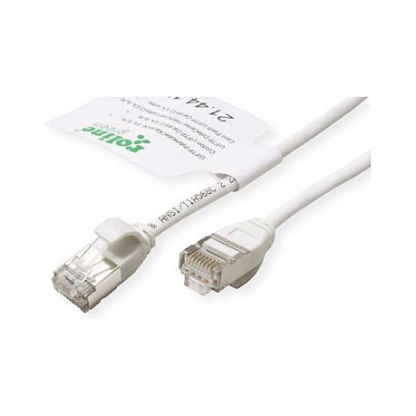 Patchkabel ROLINE GREEN Cat.6A U/FTP LSOH slim - hvid, 1,5 m