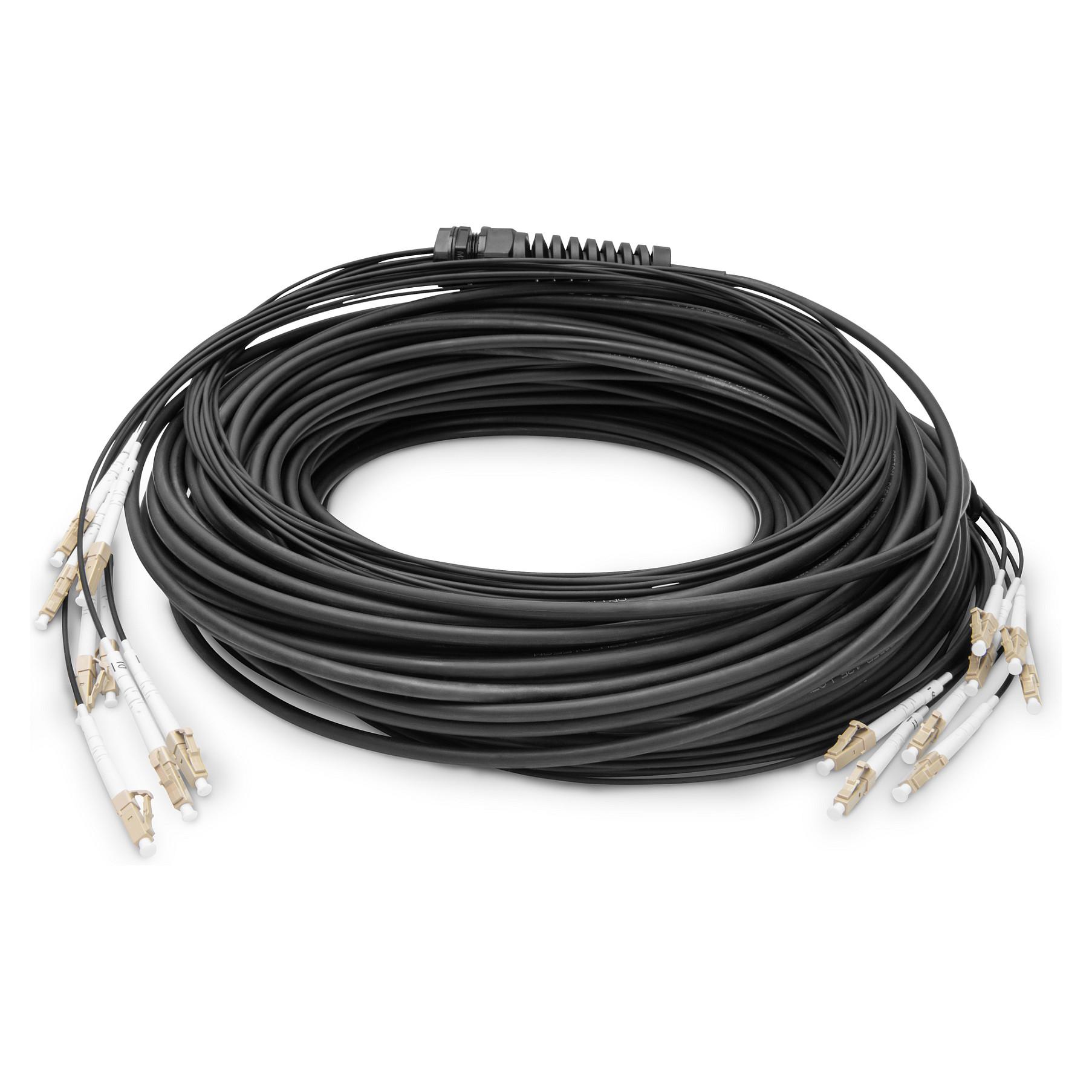 DIGITUS formonteret glasfiber breakout-kabel OM4 multimode, 8 fibre, LC/UPC til LC/UPC, 50 m