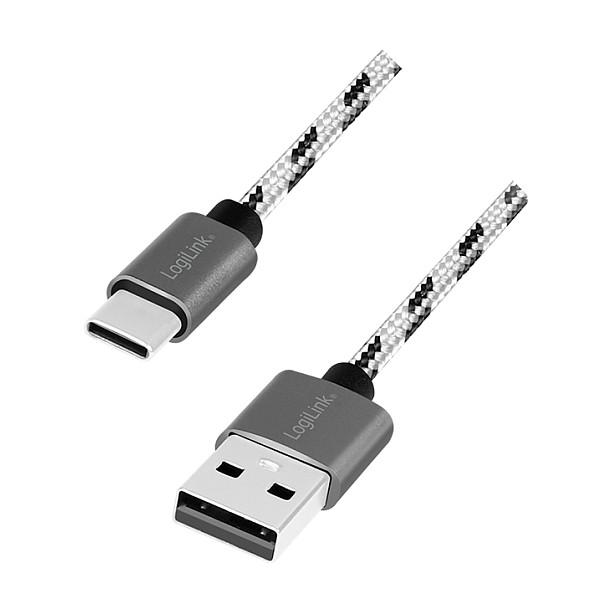 LogiLink CU0201, USB C, USB A, USB 2.0, 0,48 Gbit/sek., Sort, Hvid