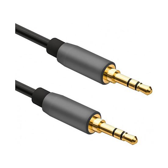 Jackkabel Helos 288703 3,5 mm 3-polet han/han - 0,5 m, sort
