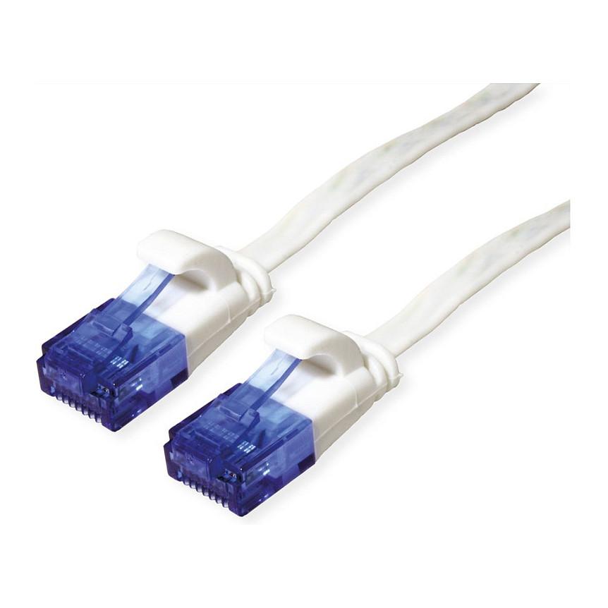 Patchkabel VALUE Cat.6A UTP fladt - hvid, 1,5 m