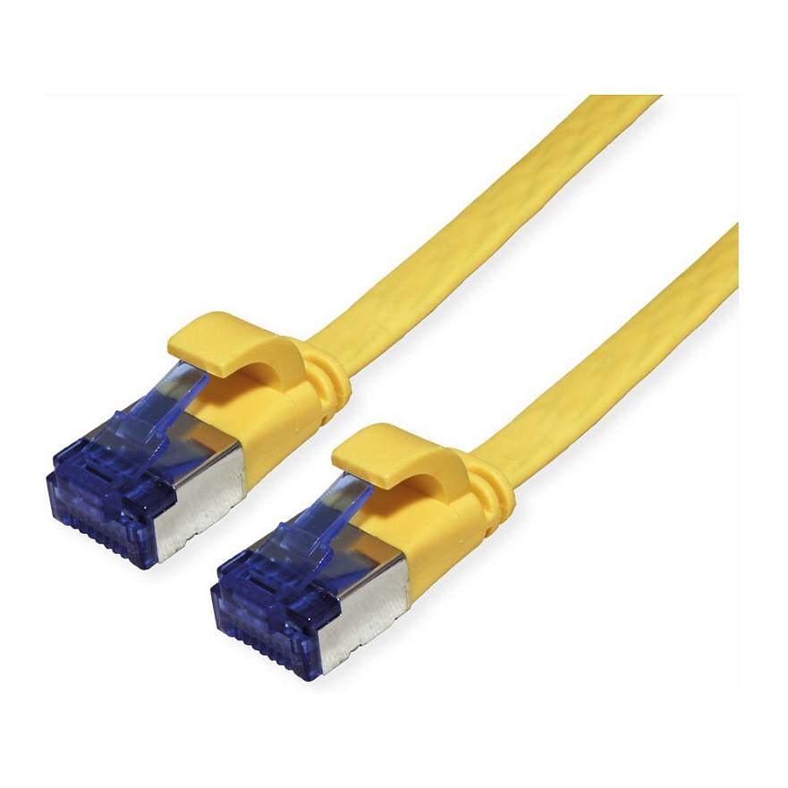 Patchkabel VALUE Cat.6A F/UTP ekstrafladt - gul, 0,5 m