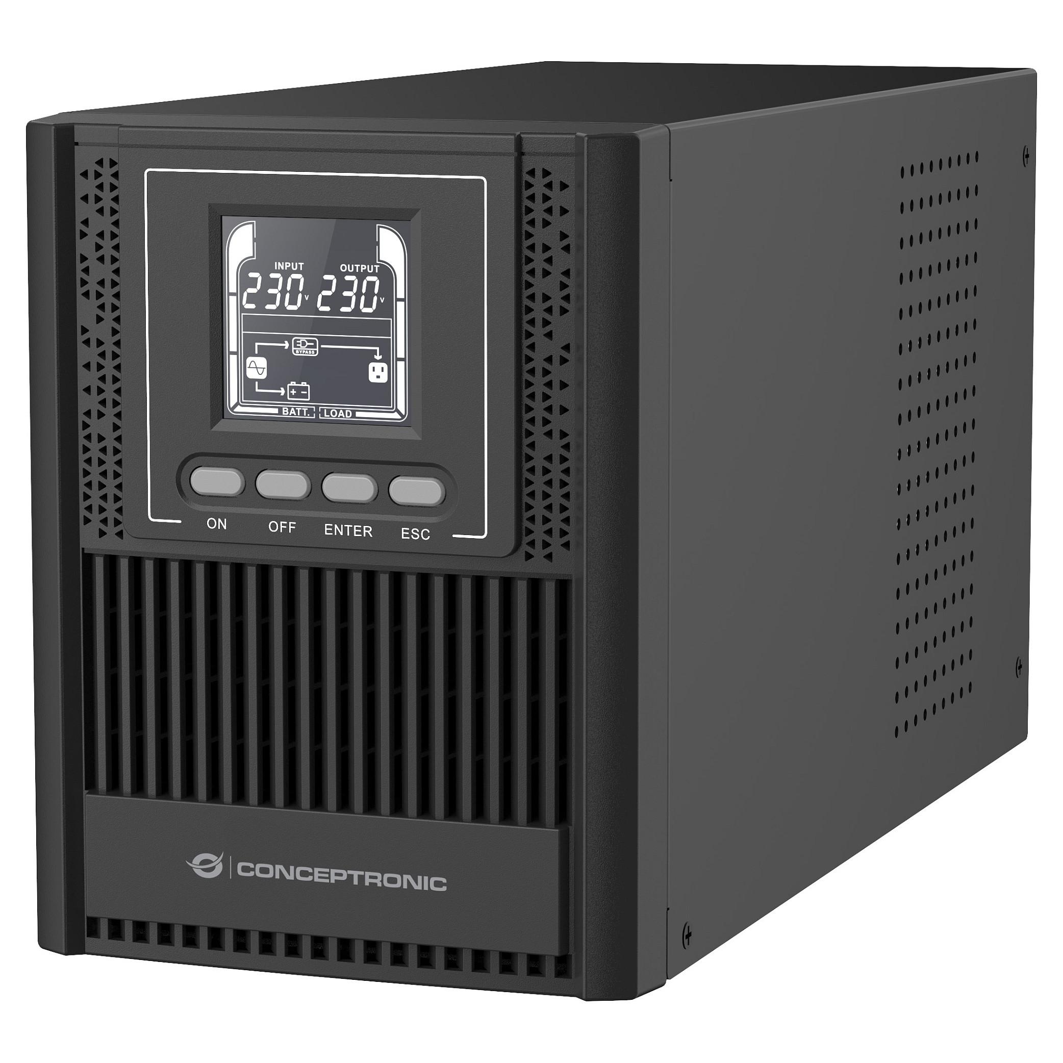 Conceptronic ZEUS52E1K - UPS - on-line tower IEC - 900 Watt - 1000 VA