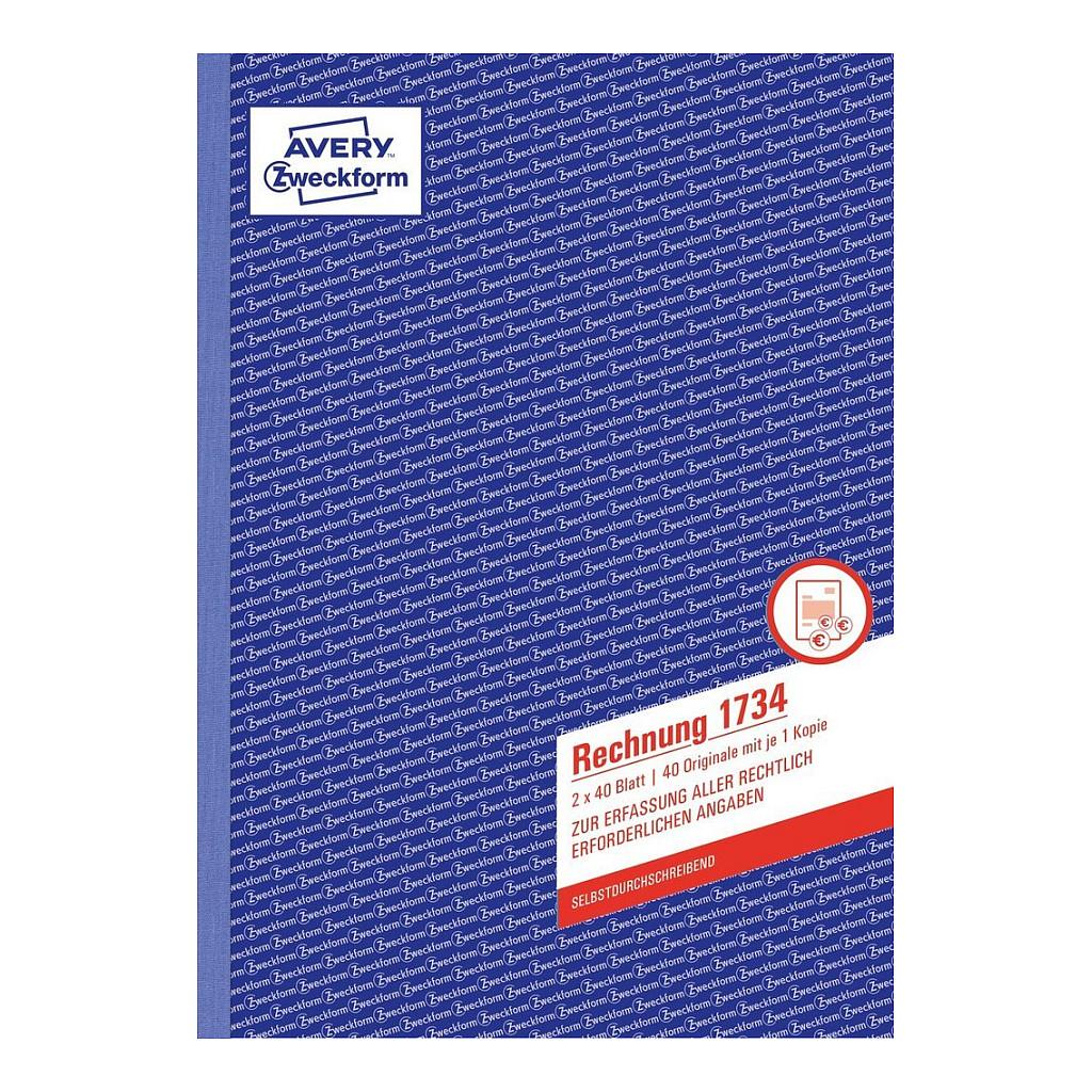 Avery Zweckform - Fakturablanket - 40 ark - A4 (210 x 297 mm) - duplikat - karbonfri