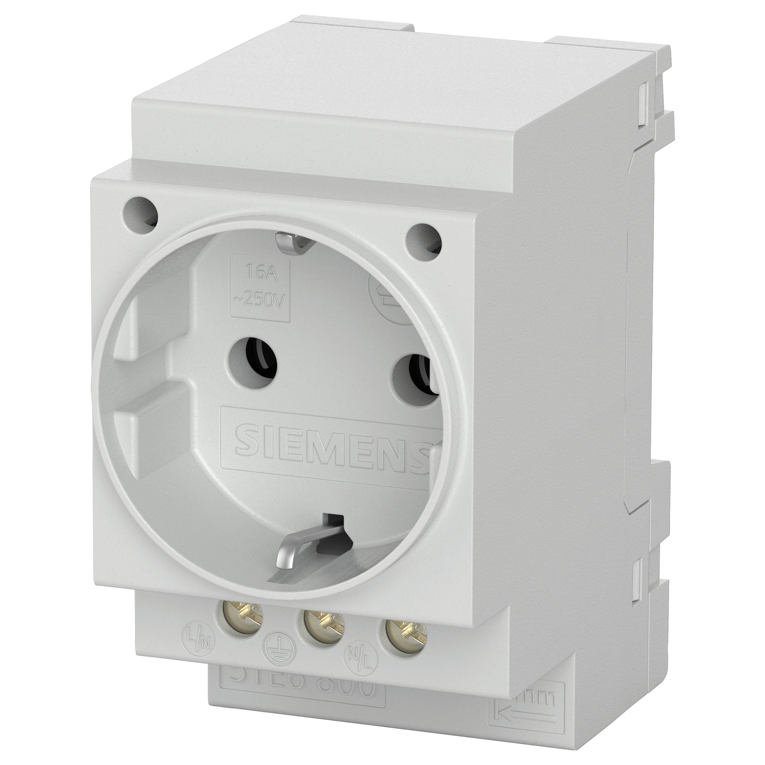 Schuko-stikkontakt Siemens 5TE6800 til DIN-skinne - 16 A