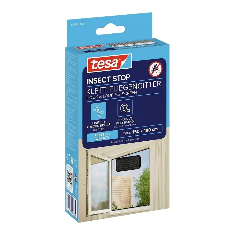 Fluenet til vindue tesa Insect Stop Standard - antracit, 150 x 180 cm