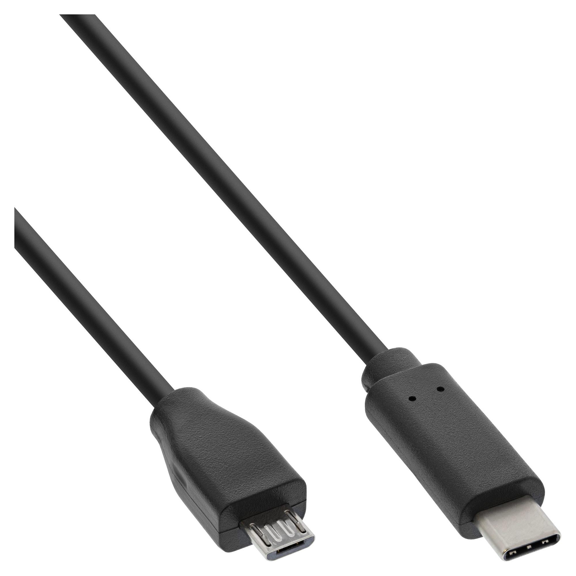 USB-kabel InLine USB 2.0 USB-C til Micro-USB B - sort 2 m