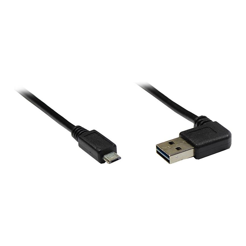 USB 2.0-kabel Good Connections EASY USB-A vinkel til Micro-B 2 m - sort