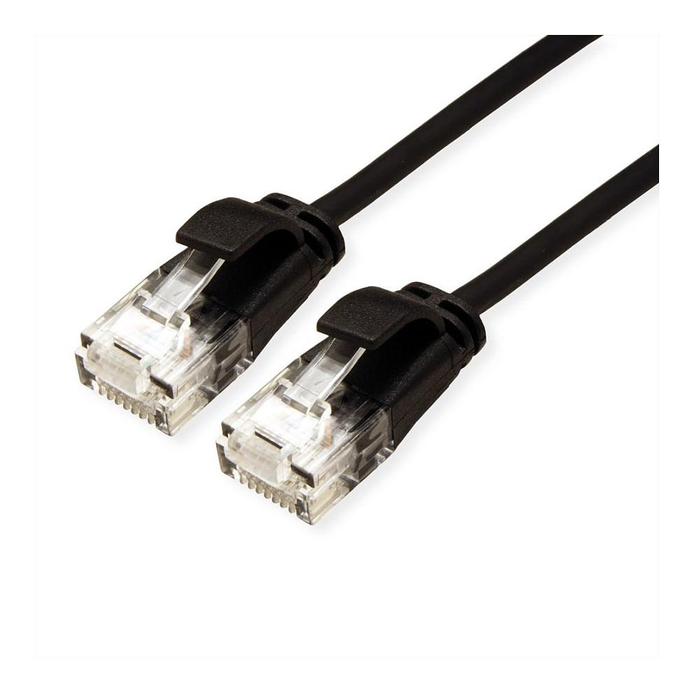 Patchkabel ROLINE GREEN Cat.6A UTP slim - sort, 5 m