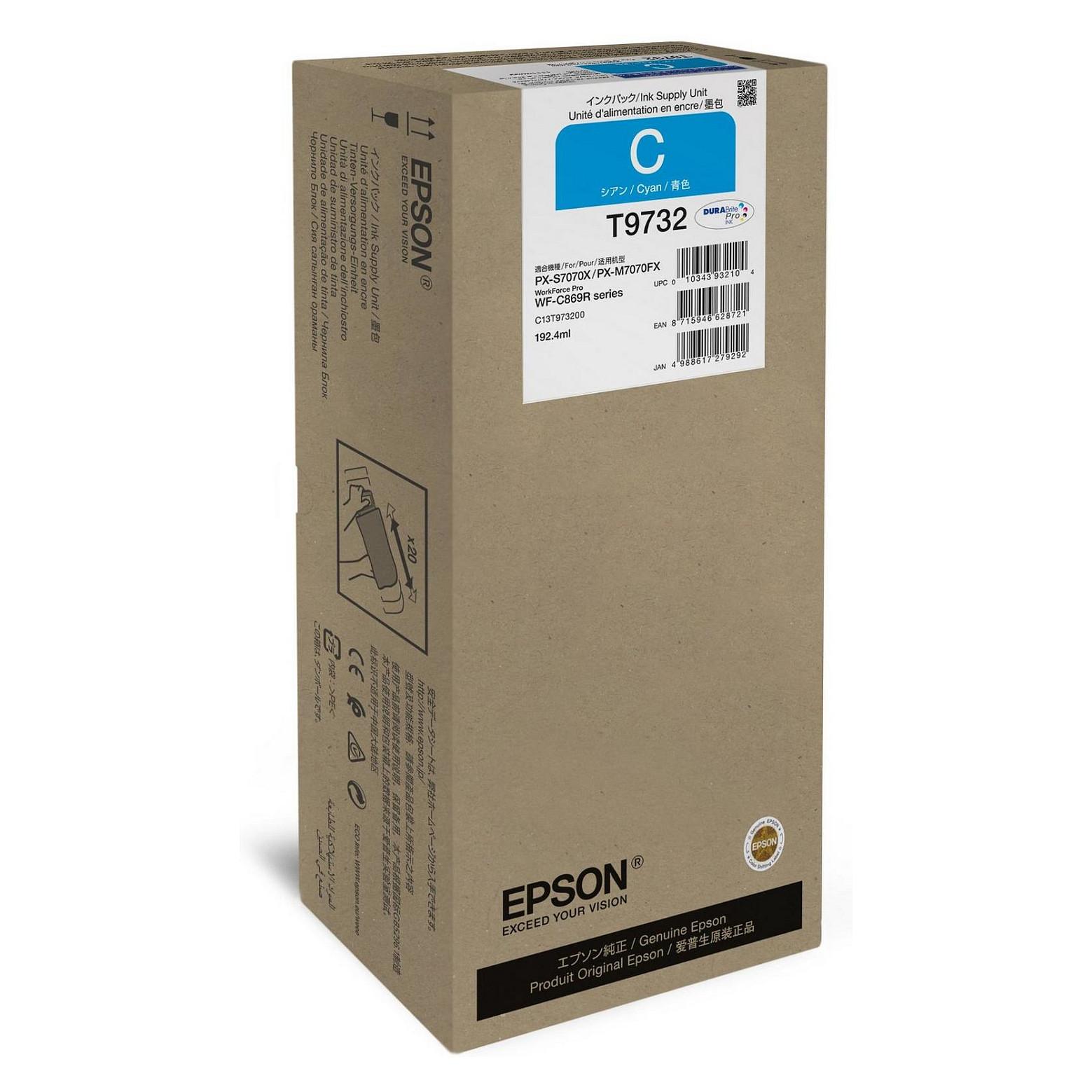 Blækpatron Epson T9732 XL - cyan