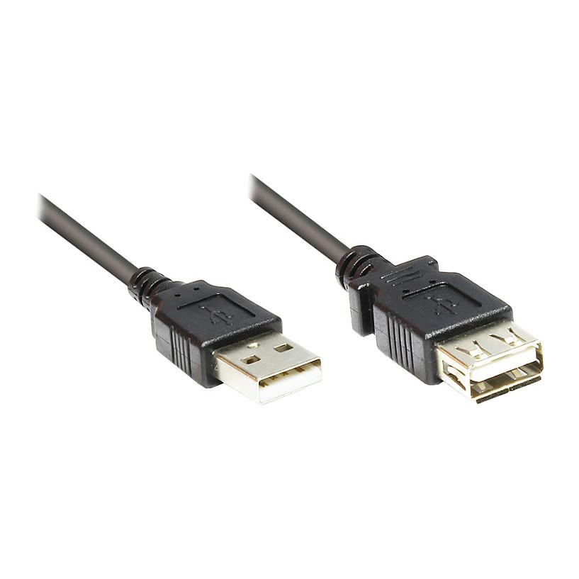 USB 2.0-forlængerkabel 2511-OF01S A han til A hun 0,15 m - sort