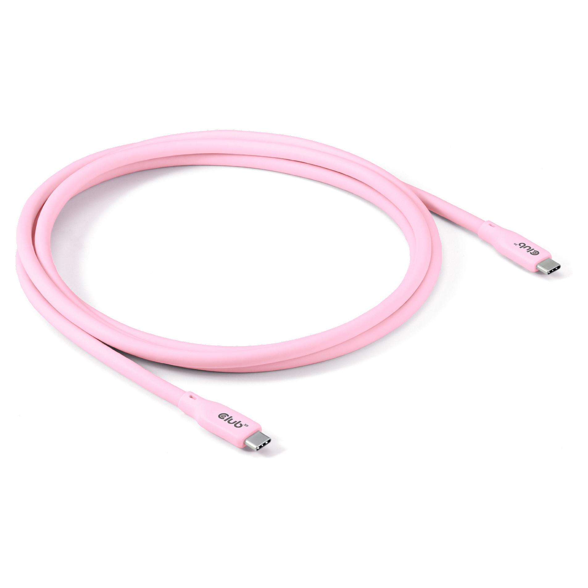 Club 3D USB4 USB-C til USB-C kabel 2 m 240 W 20 Gbps - pink