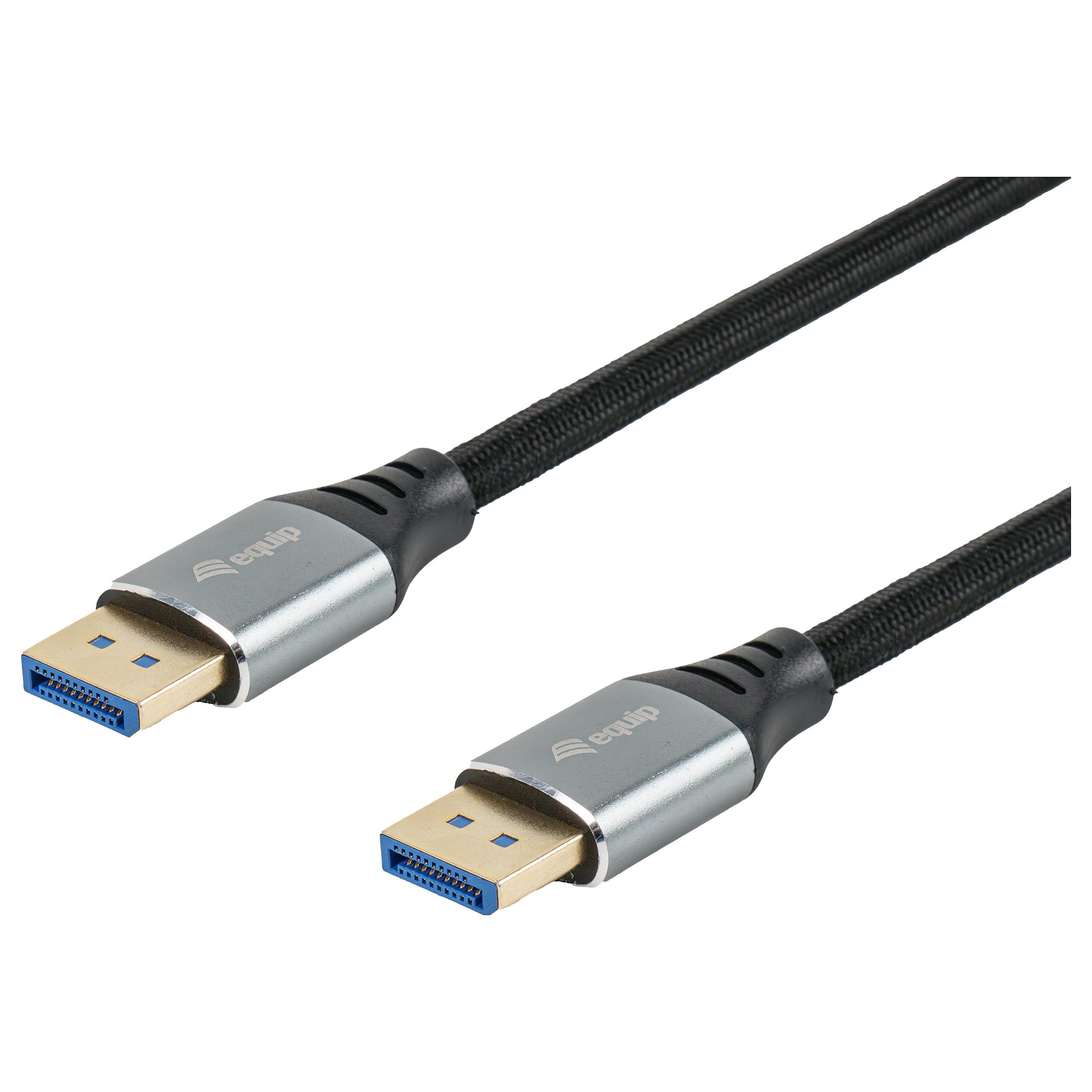 DisplayPort 2.1-kabel Equip 1 m - sort/sølv