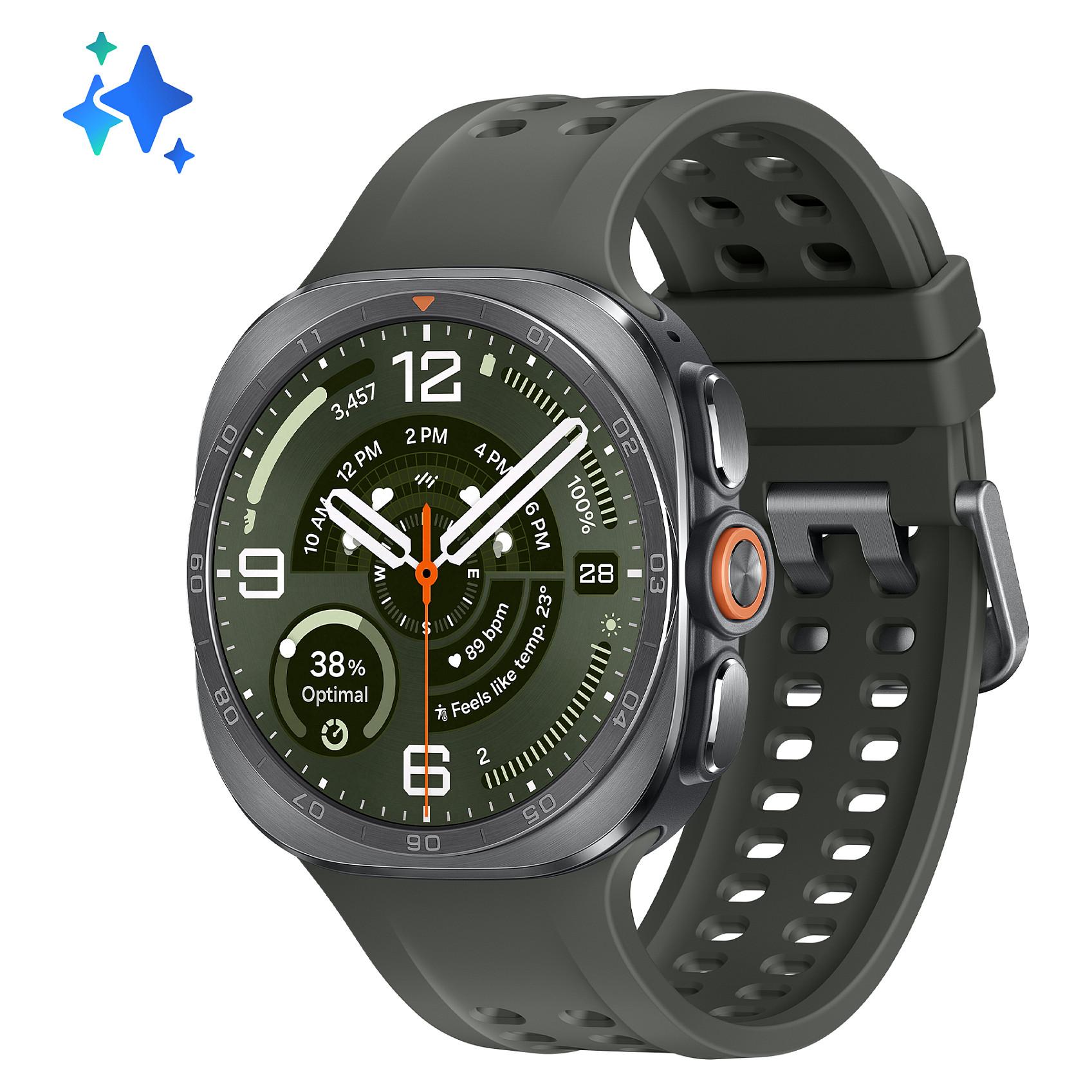 Samsung Galaxy Watch Ultra2 47 mm 4G smartwatch med 1,5" AMOLED, GPS, Wi-Fi og sølv/grå titanium