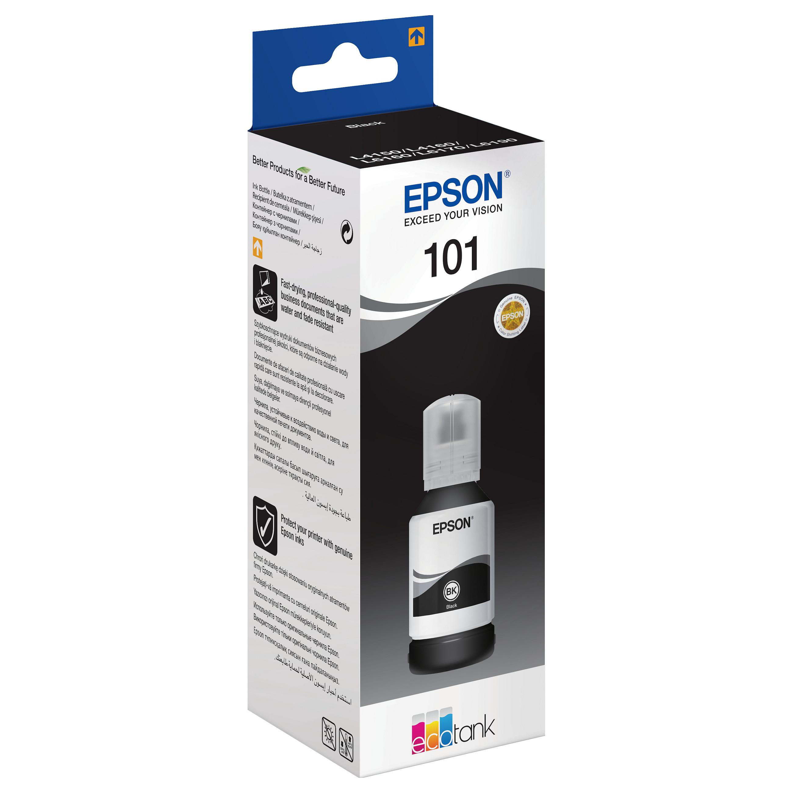 Epson EcoTank 101 Blækbeholder - 7500 Sider (C13T03V14A) Sort