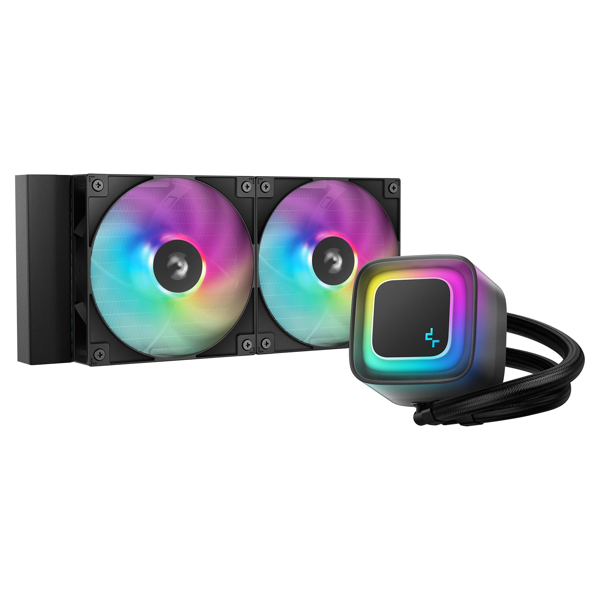 Deepcool LE240 V2 - Processors flydende kølesystem - Radiatorstørrelse: 240 mm - (for: LGA1700, LGA1200, LGA1151, LGA1150, LGA1155, AM5, AM4, LGA1851) - 120 mm - sort