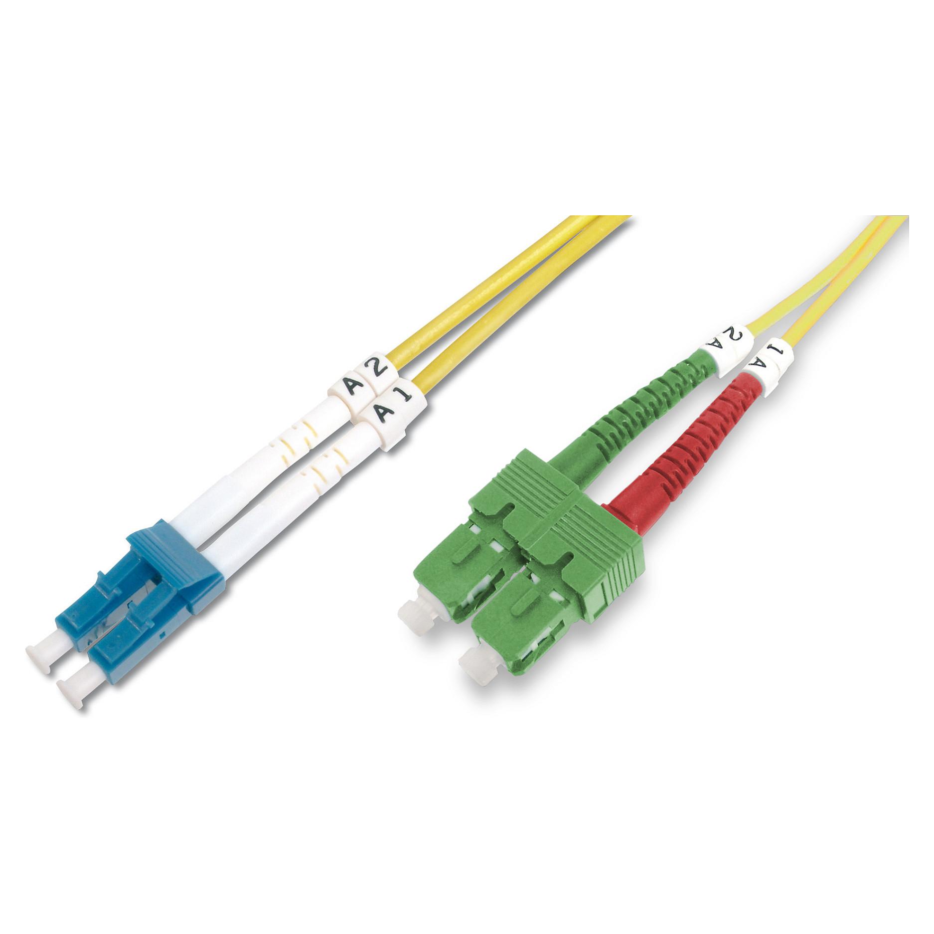 Fiberoptisk patchkabel Digitus SC (APC) til LC (PC) OS2 - 3 m