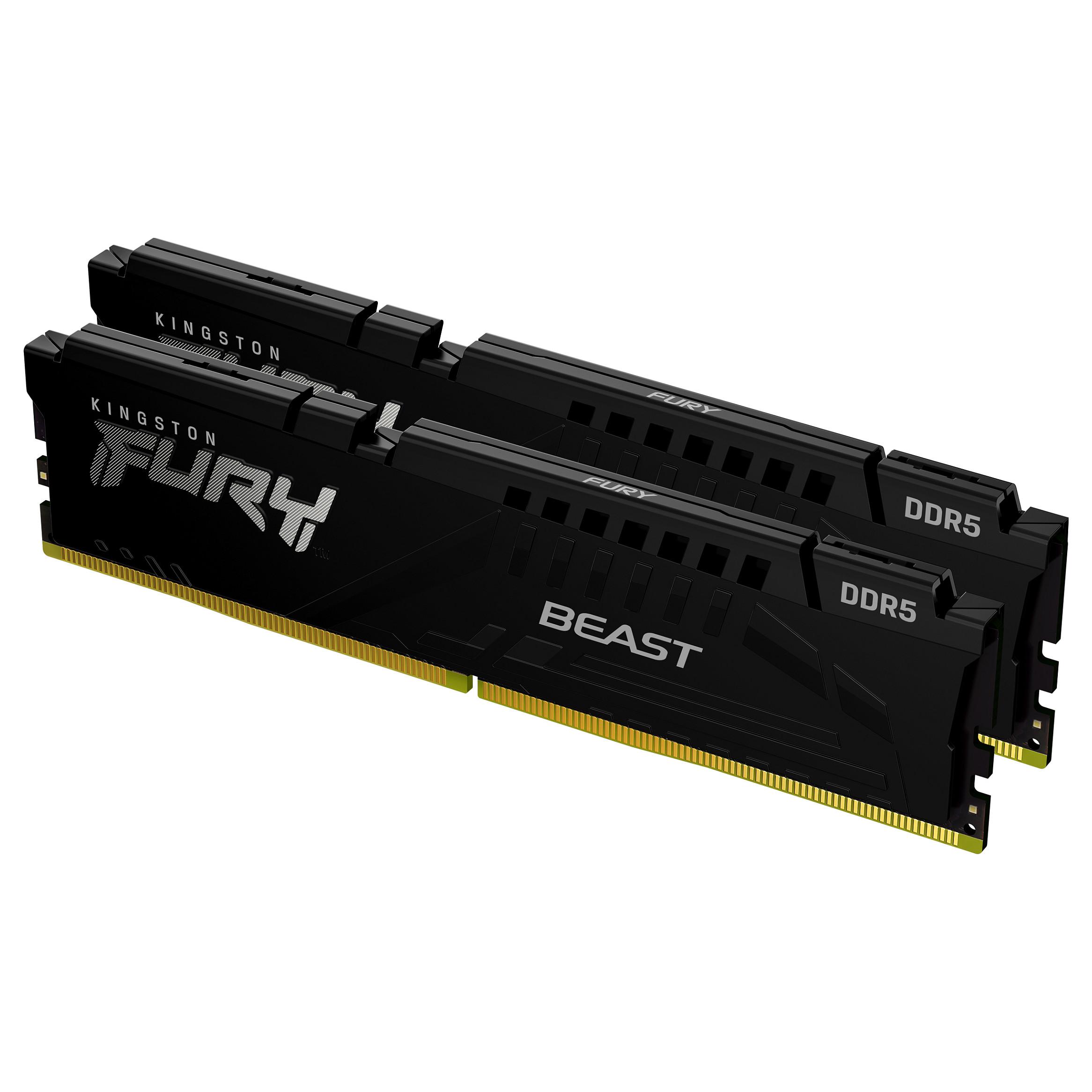 Kingston FURY Beast DDR5-5600 - 32GB - CL40 - Dual Channel (2 pcs) - Intel XMP - Sort