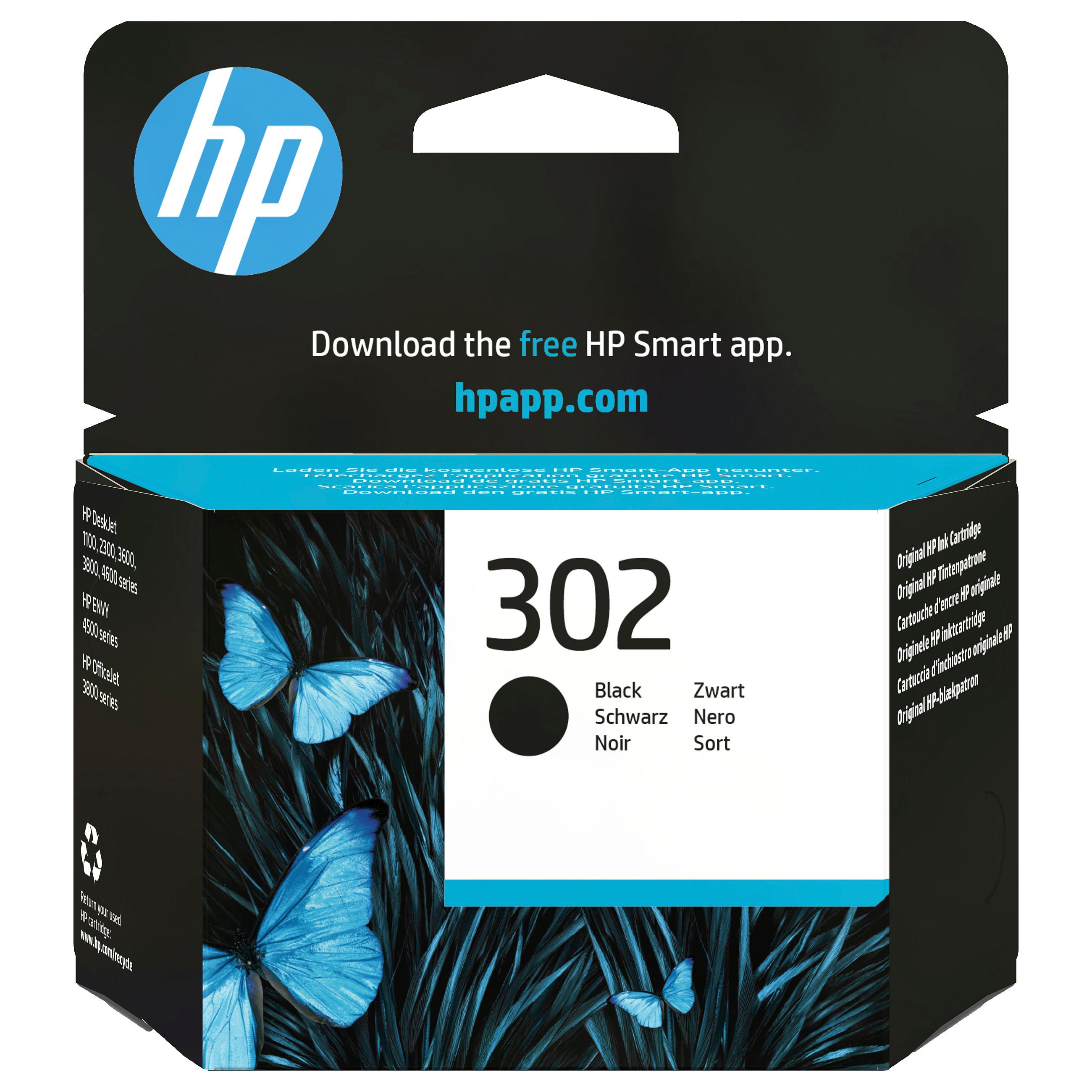 HP 302 F6U66AE original blækpatron, sort, 170 sider, til DeskJet
