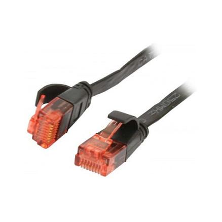 Patchkabel RJ45 CAT6 250Mhz 2m schwarz UTPUUTP PVC Flach Synergy 21