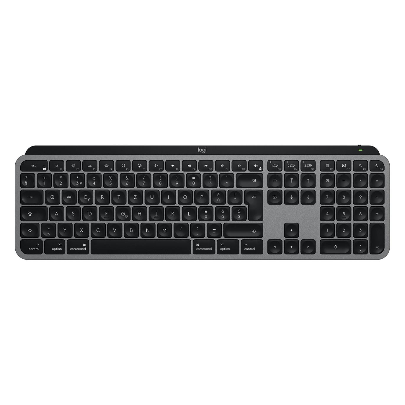 Logitech Master Series MX Keys S for Mac Tastatur Membran / saks Ja Trådløs Schweizisk