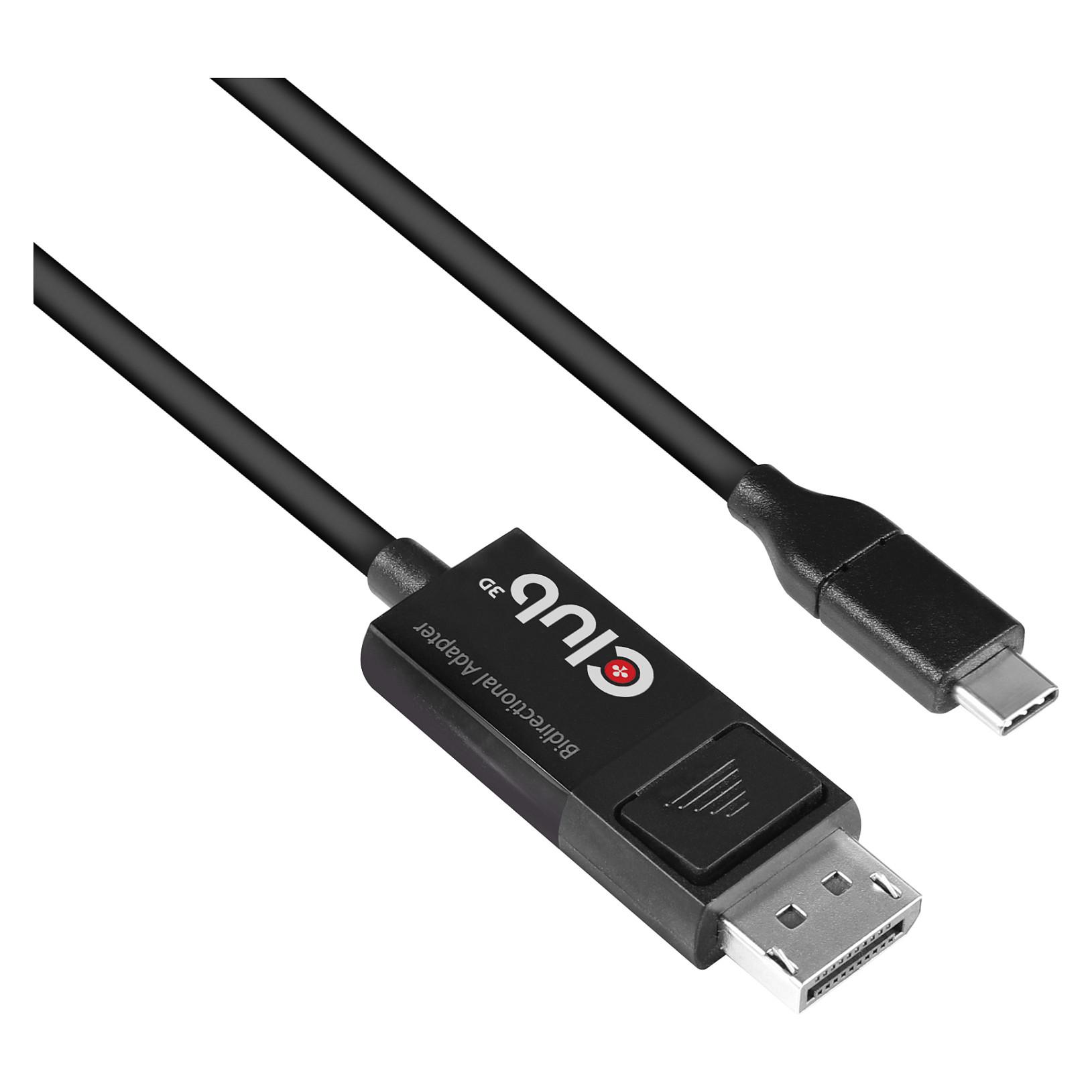 Club 3D USB-C til DisplayPort 1.4 kabel 1,8 m - 8K 60 Hz, 4K 120 Hz, sort