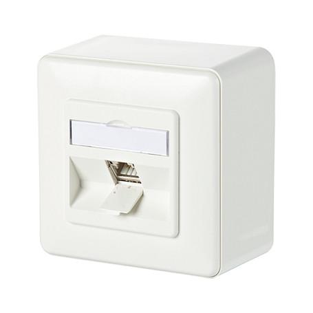 Metz Connect C6Amodul 180° - sokkeludgang - 1 netværkssokkel - ren hvid, RAL 9010