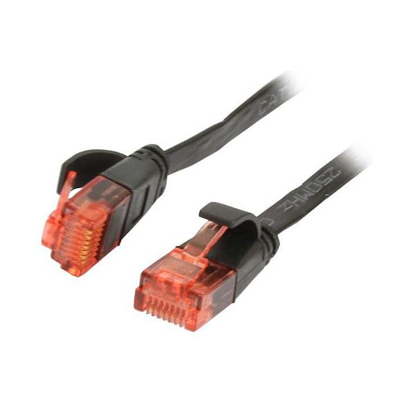 Patchkabel RJ45 CAT6 250Mhz 10m schwarz UTPUUTP PVC Flach Synergy 21