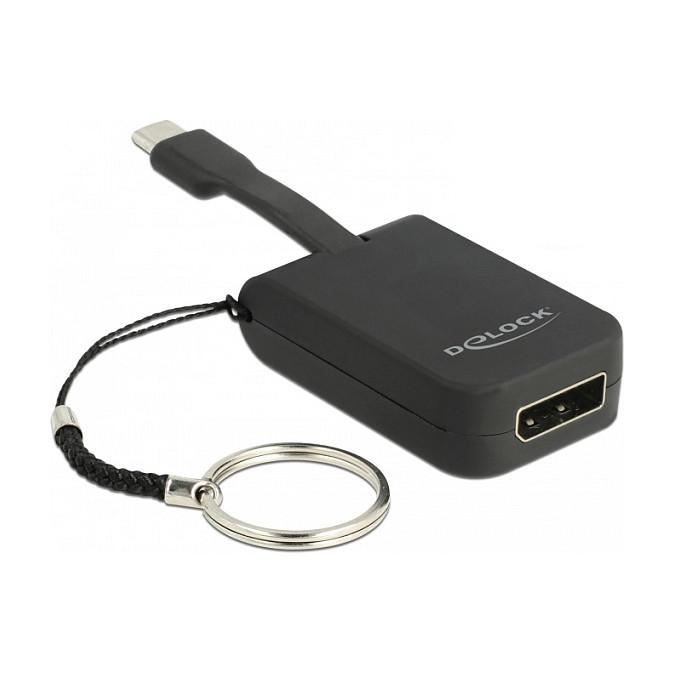 USB-C til DisplayPort-adapter DeLOCK 63940 4K 60 Hz - med nøglering