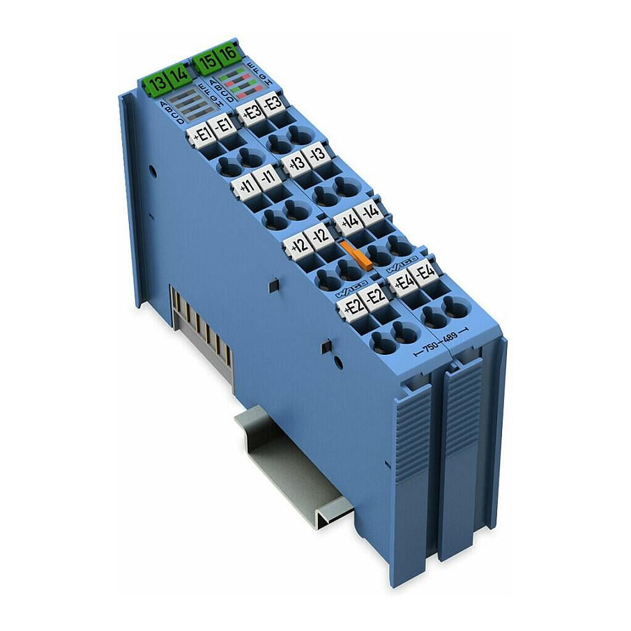 Analog indgangsmodul Wago 750-489 4-kanal til RTD-sensorer og termoelementer - blå