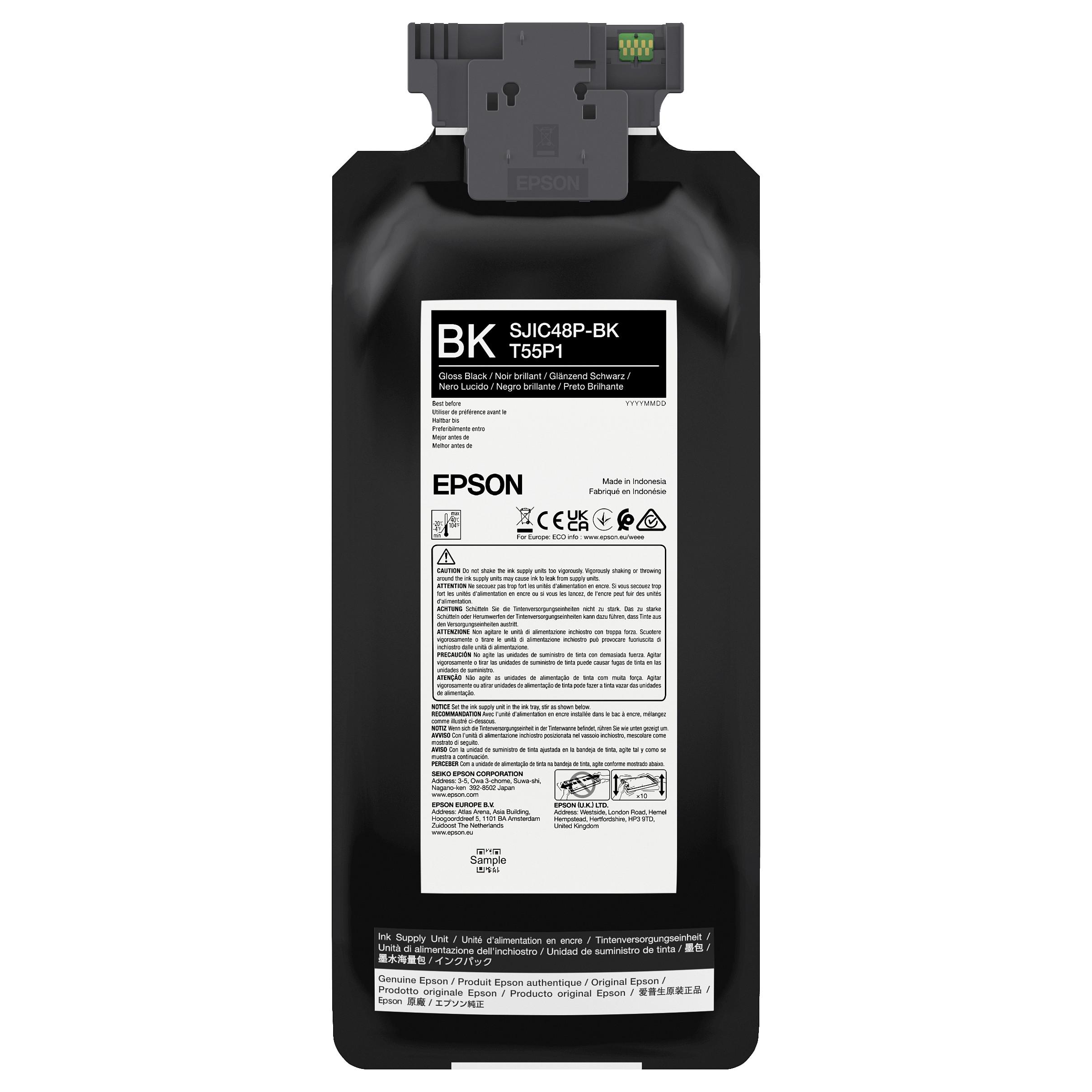 Blækpatron Epson SJIC48P-BK glanssort til ColorWorks C8000e