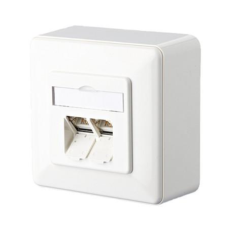 Netværksdåse METZ CONNECT E-DAT C6 Cat.6 RJ-45 2-port AP - hvid