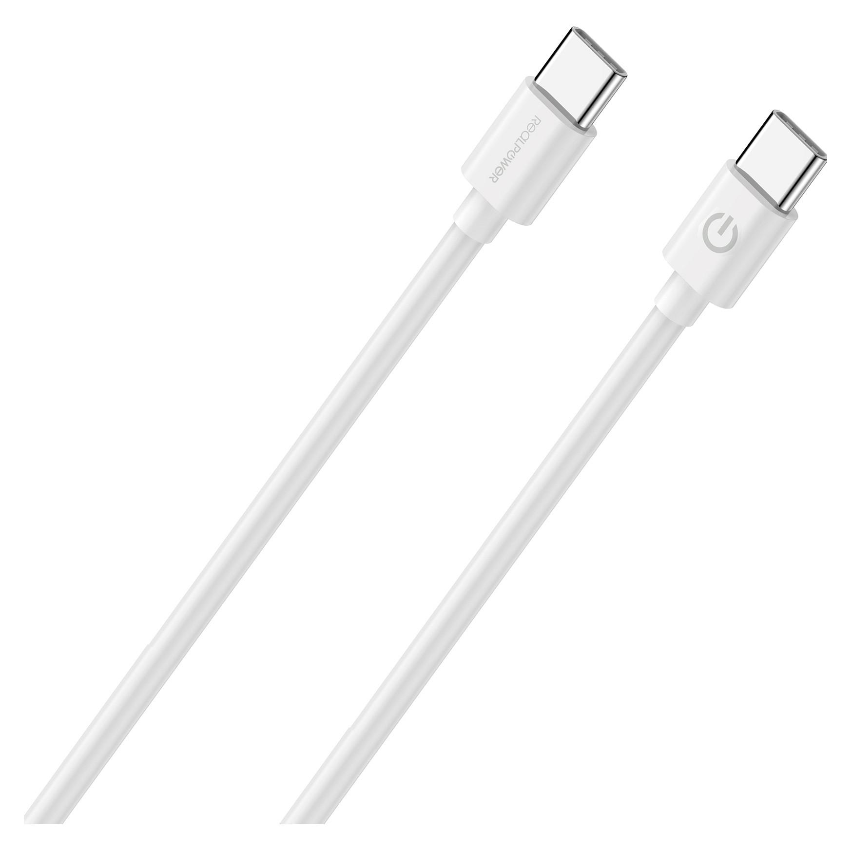USB-C kabel RealPower 404307 - 2 m, hvid