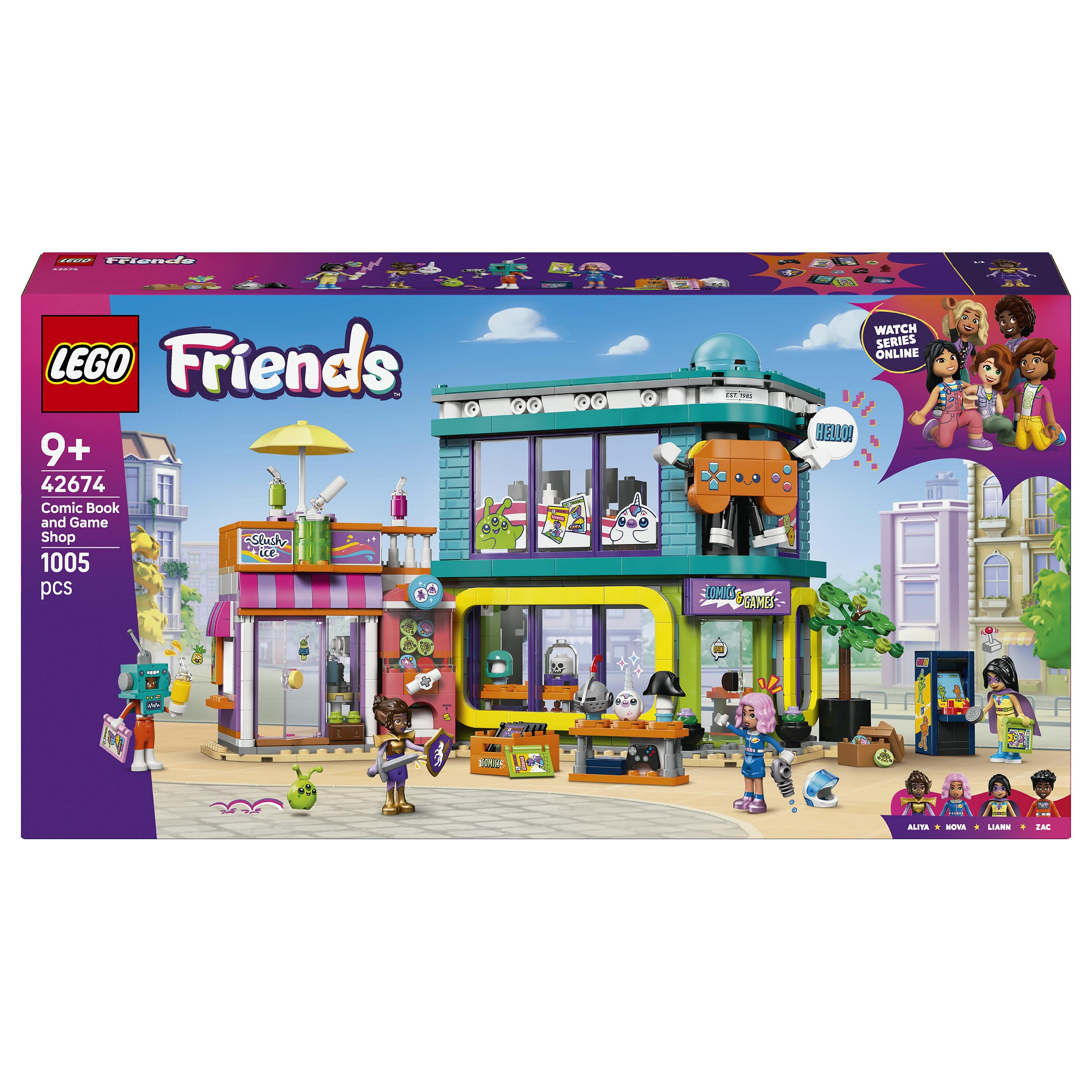 LEGO Friends 42674 Tegneserie- og spilbutik byggesæt med 1.005 dele