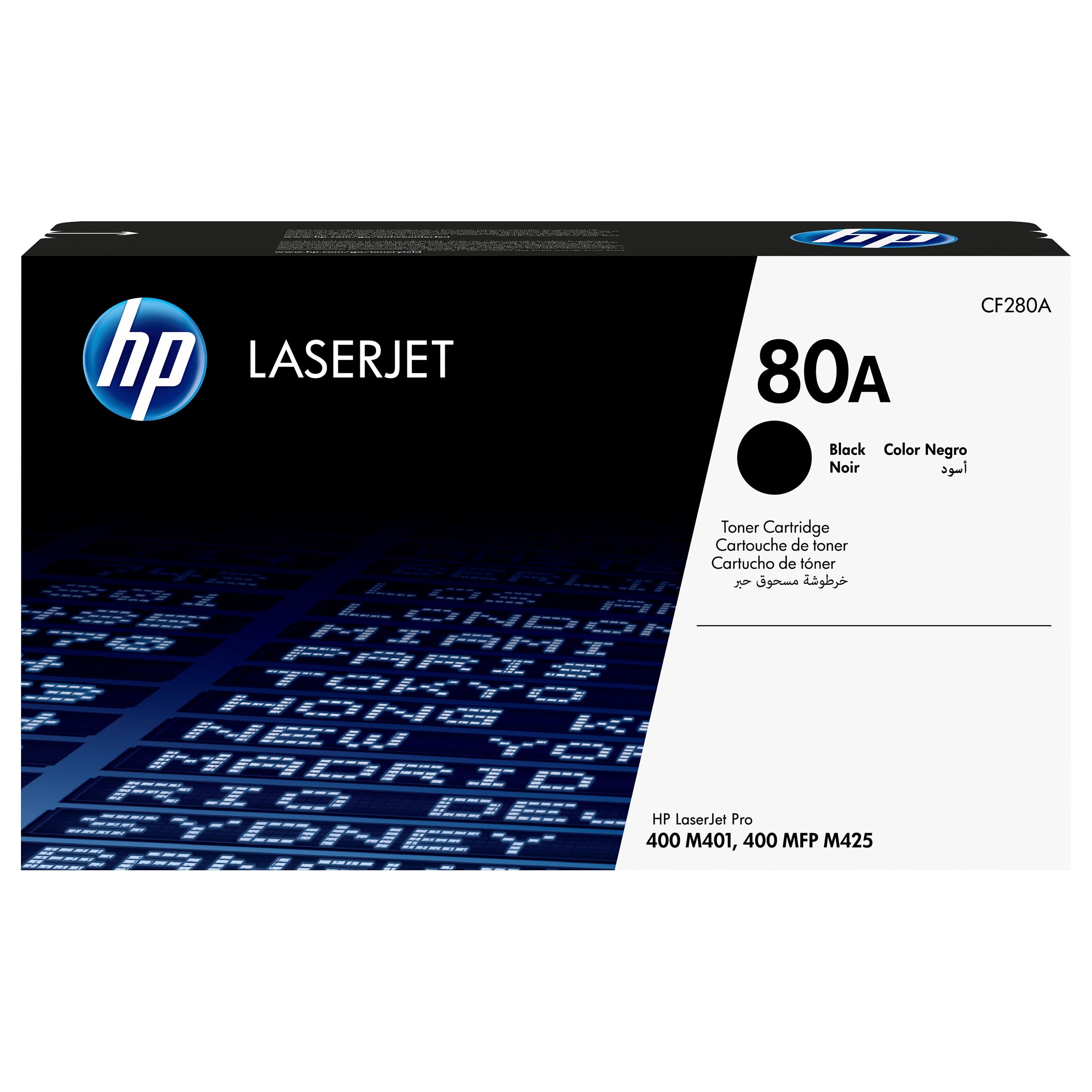 Toner til laserprinter HP 80A sort - 2.560 sider (CF280A)