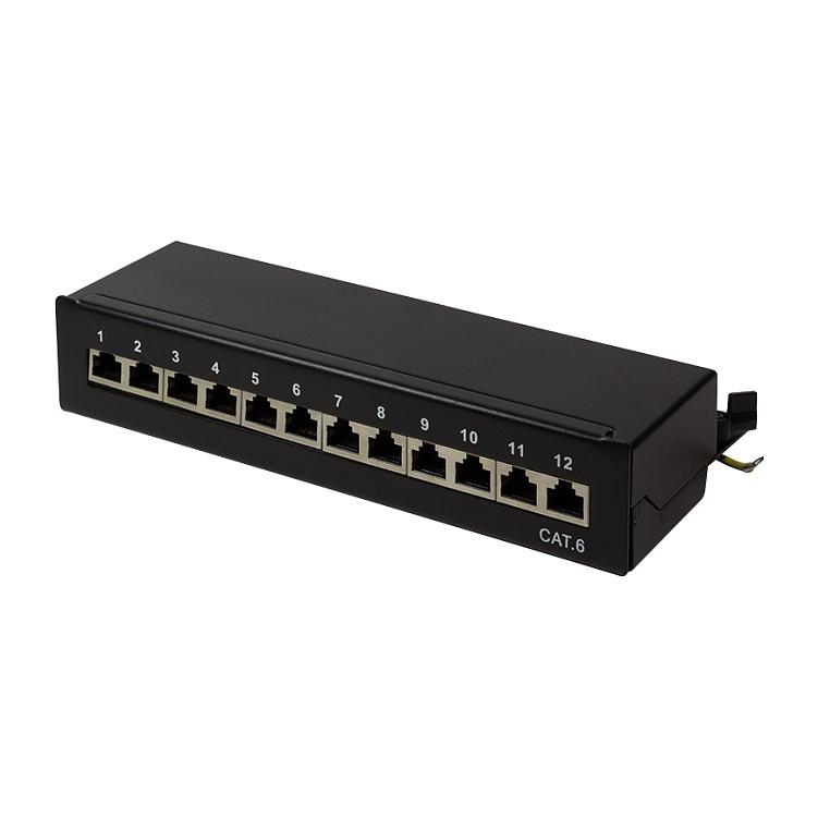 LogiLink Cat.6 Patch Panel 12 ports shielded Desktop black