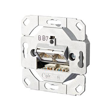 RJ45-netværksdåse METZ CONNECT BTR E-DAT C6 UP0 dobbelt - aluminium