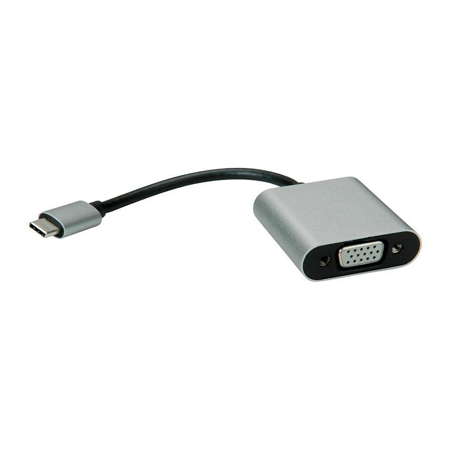Displayadapter VALUE 12.99.3200 USB Type-C til VGA - sort/sølv