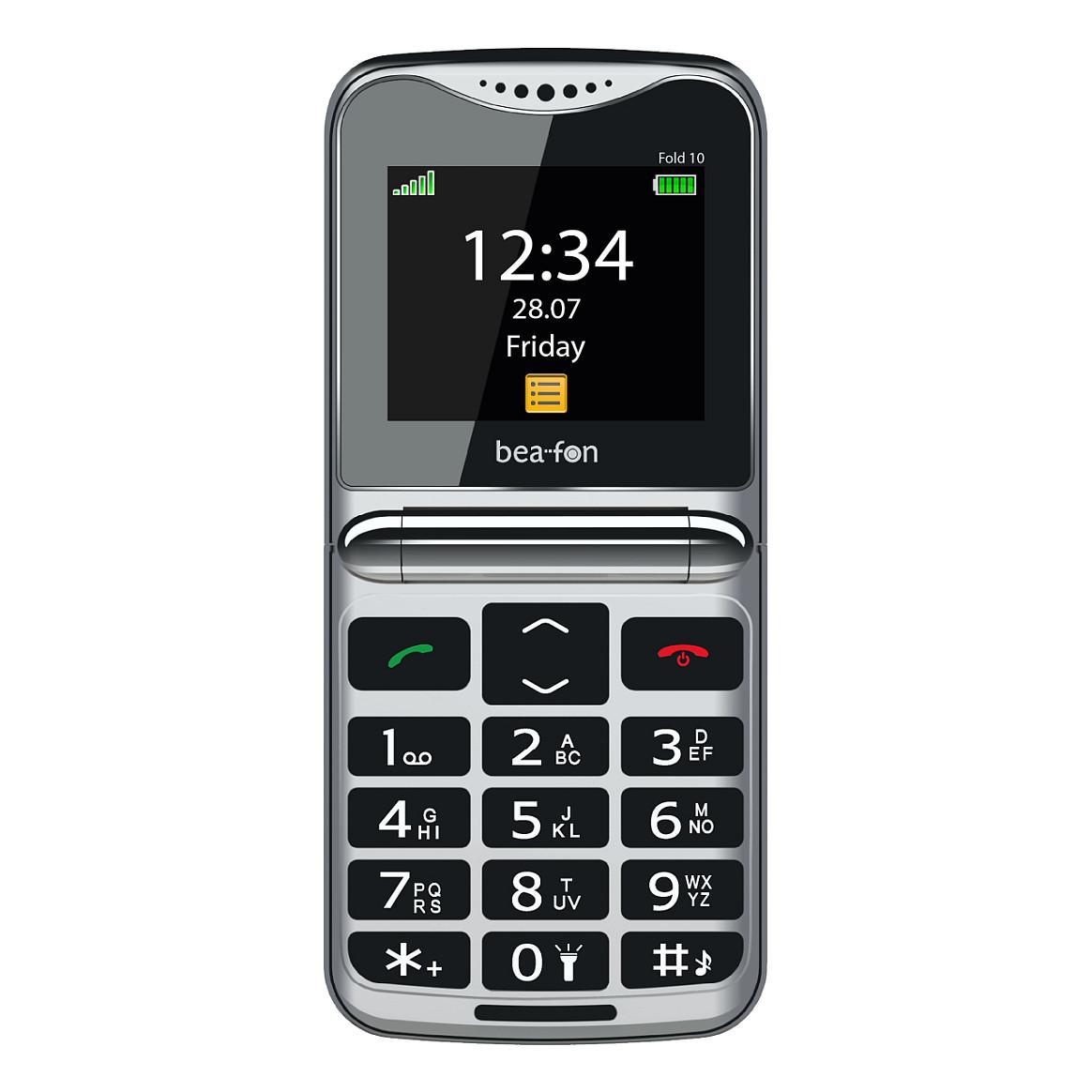 Beafon Fold10 5,59 cm (2.2") 95 g Sort, Sølv Senior telefon