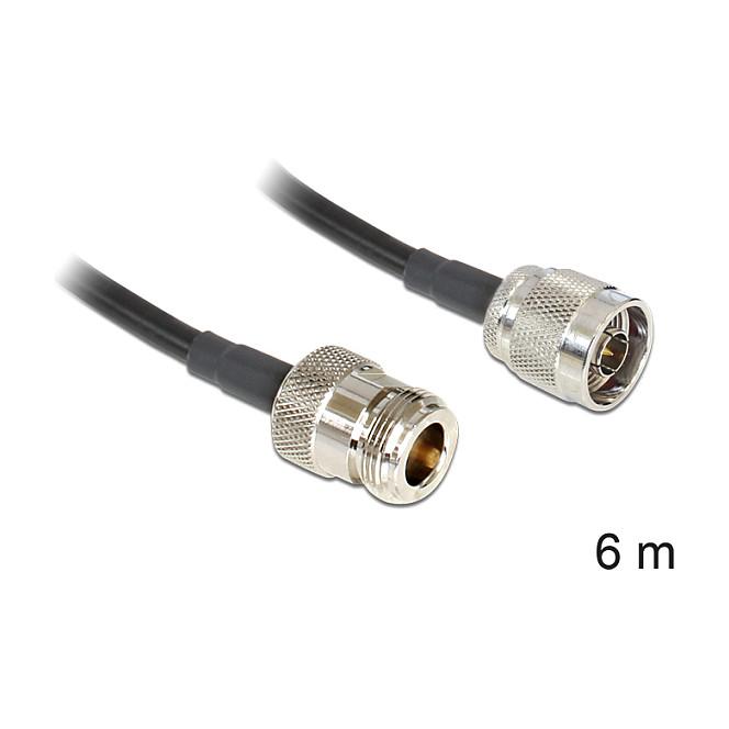 Antennekabel DeLOCK 88683 N-stik til N-bøsning LMR195 - 6 m