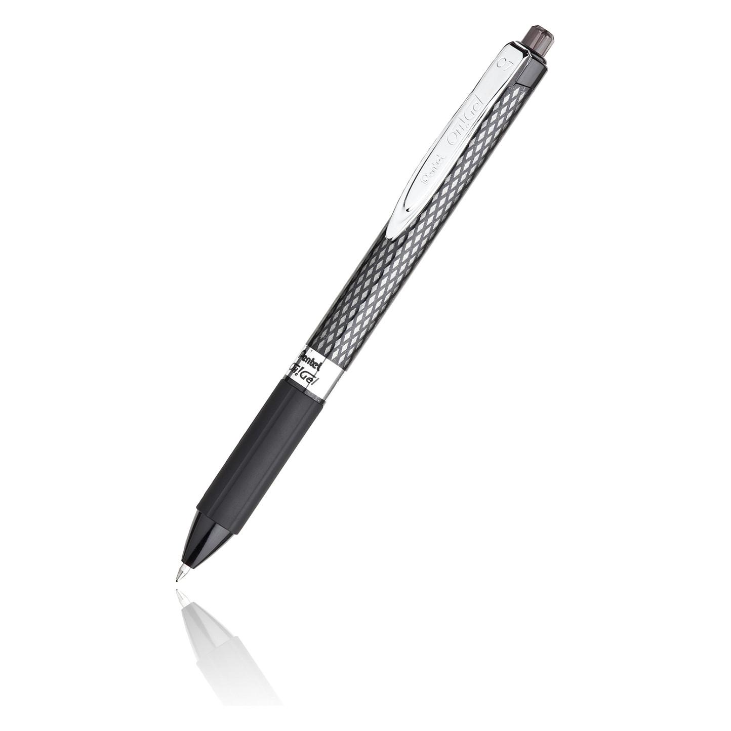 Pentel Oh! Gel - Rollerball-pen - permanent - sort - gelblæk - 0.7 mm - medium - tilbagetrækkelig