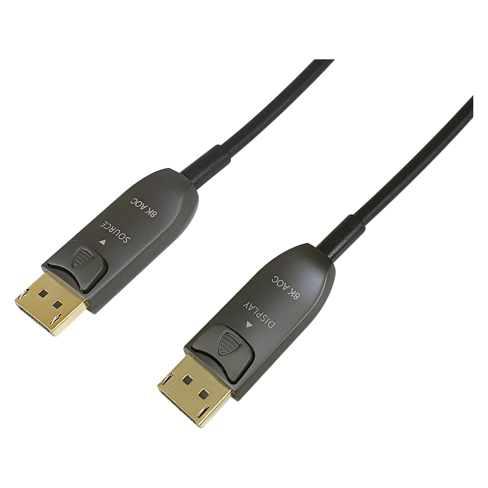 equip DisplayPort 1.4 aktivt optisk kabel 20 m - 8K/60 Hz, HDR, sort