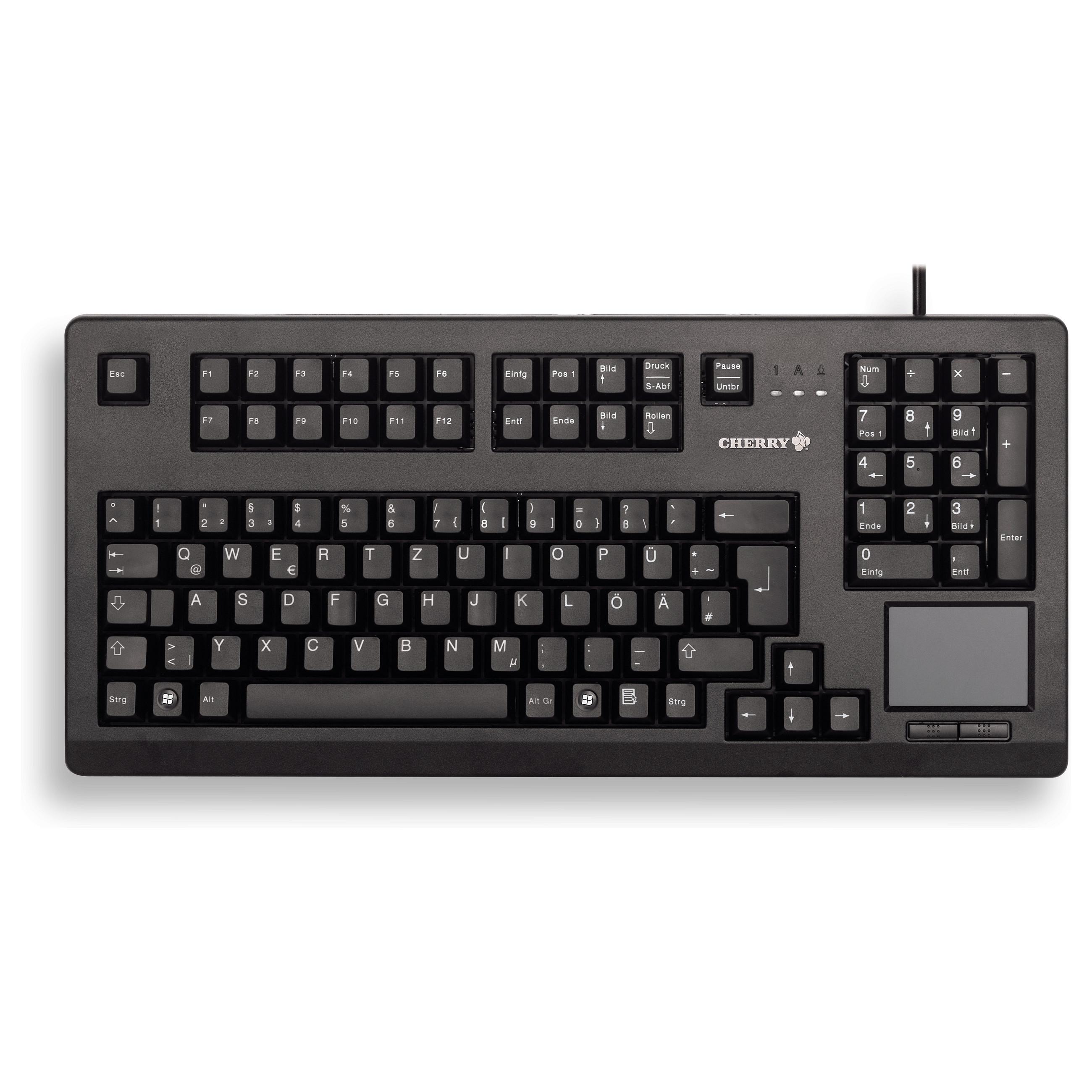 Cherry TouchBoard G80-11900 mekanisk tastatur med touchpad, USB, QWERTZ tysk layout, sort