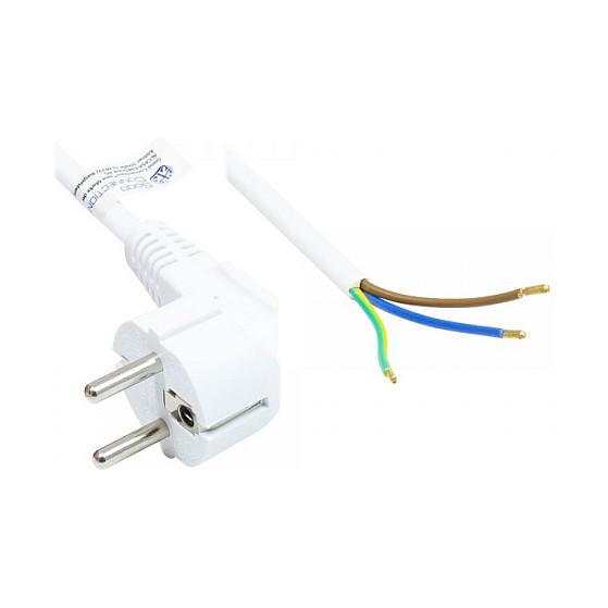 Strømkabel econ connect P0185-W015 med Schuko-stik til åben ende - hvid, 1,5 m