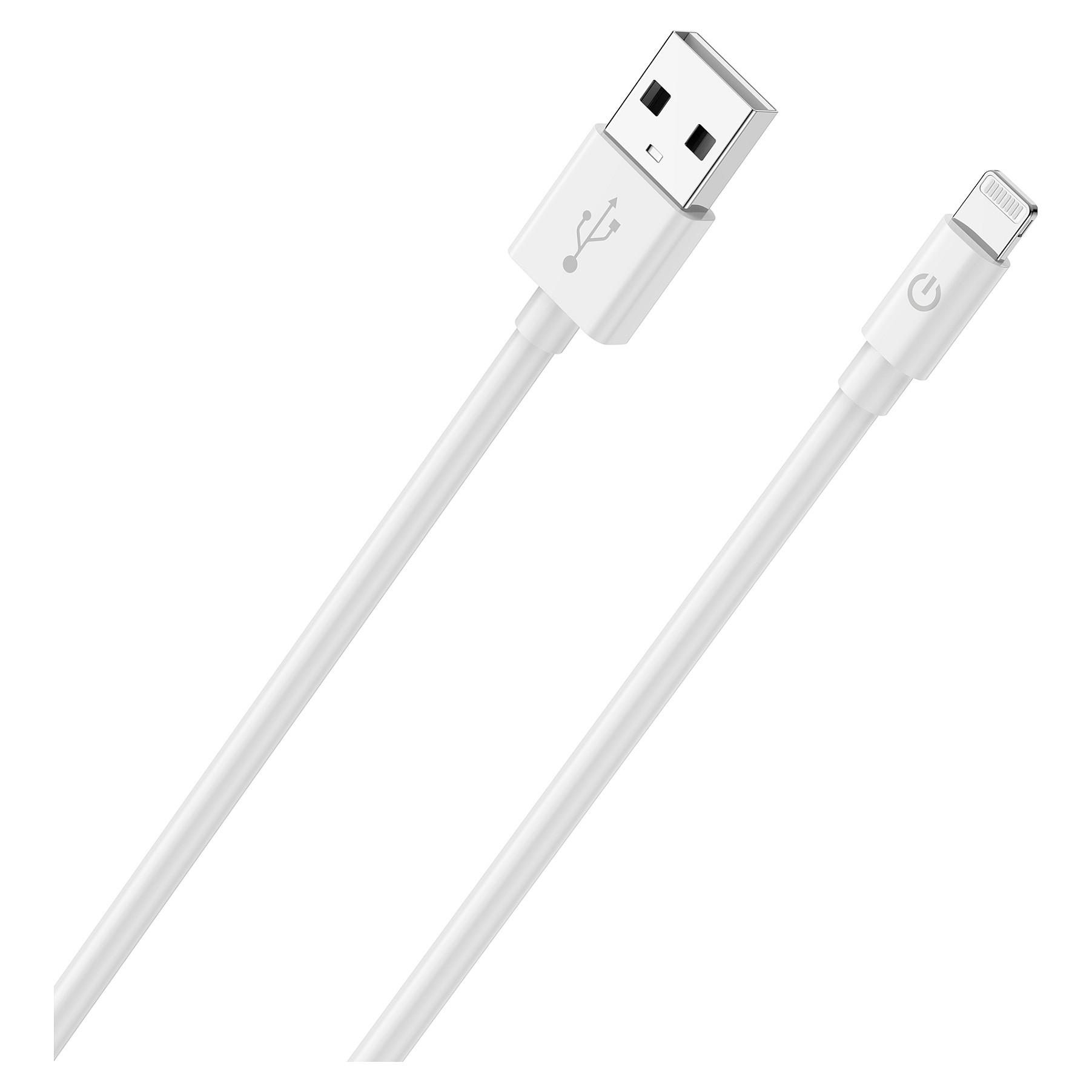 Lade- og datakabel RealPower 385240 USB-A til Lightning 2 m - hvid