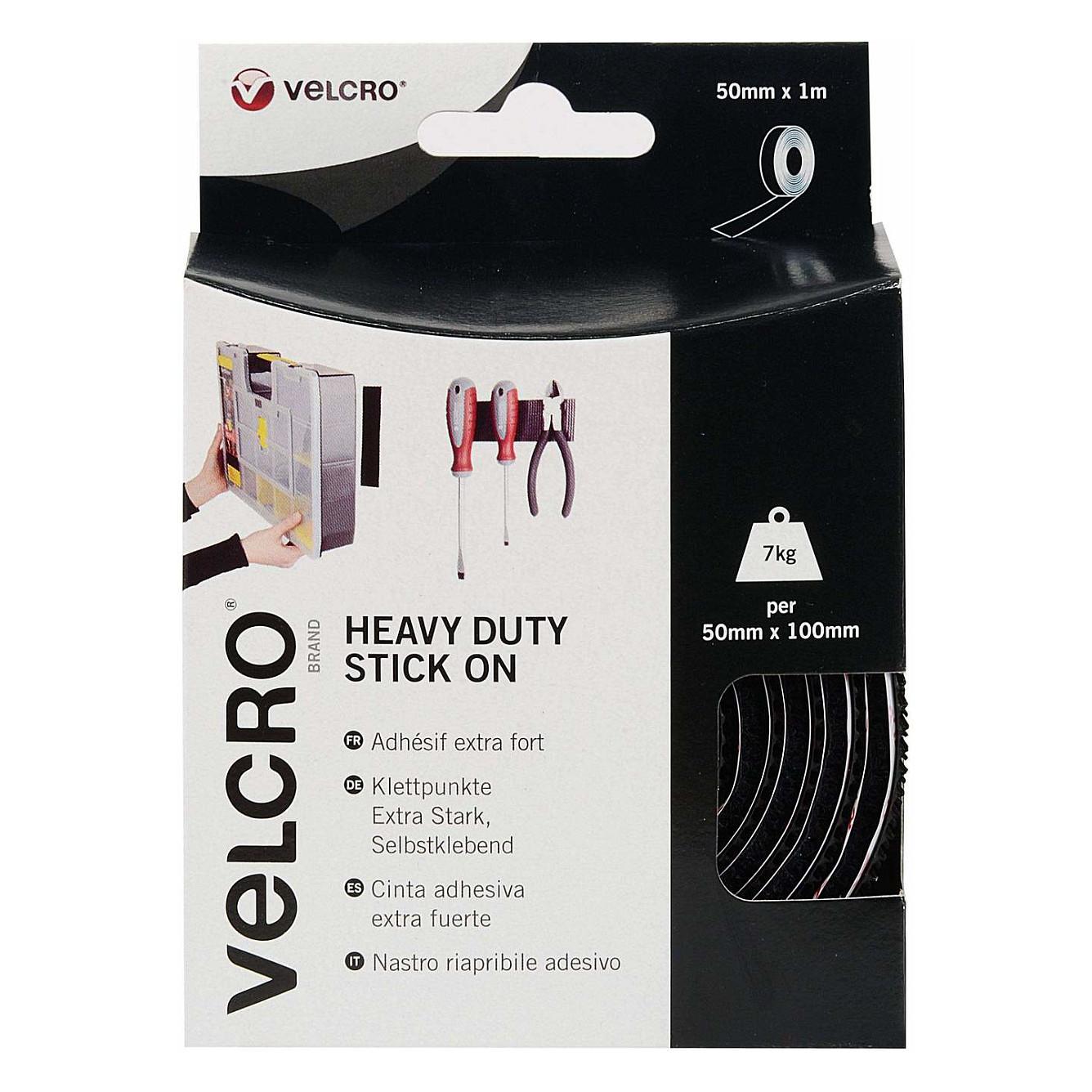 VELCRO Heavy Duty Stick On Selvklæbende krog-og-løkke fastgøring Sort billede